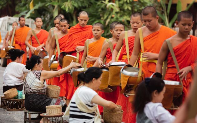 Witness the Morning Alms-Giving Ceremony